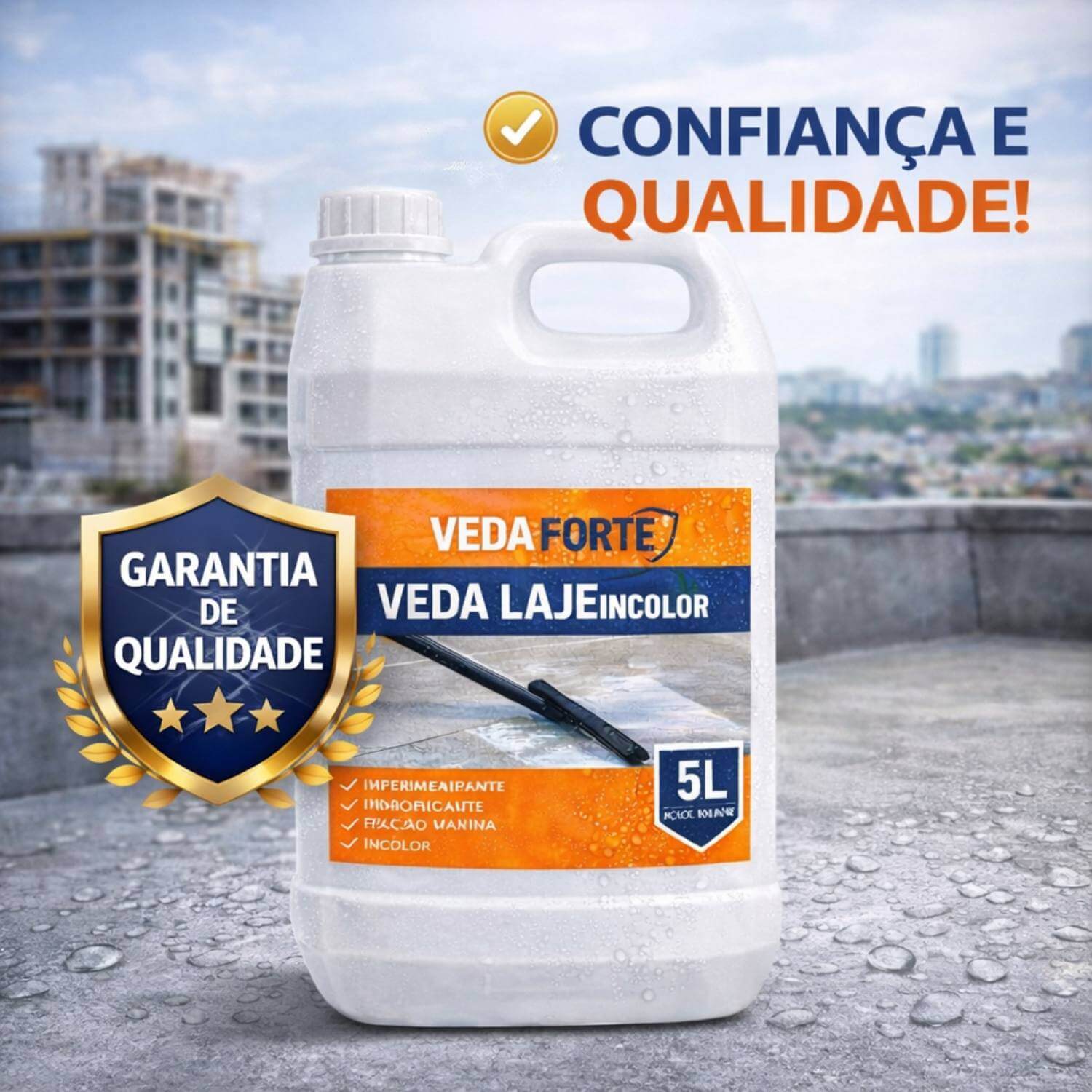 Resultado após aplicação na laje